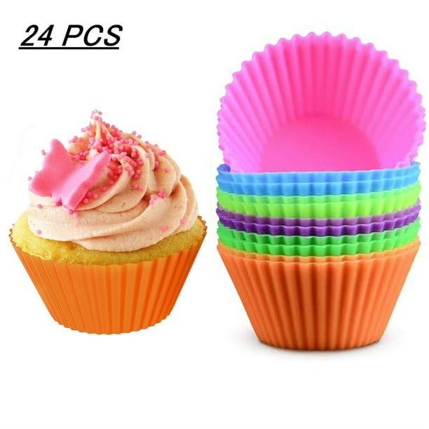24PCS  Silicone Cake Muffin Chocolate Cupcake Liner Baking Cup Cookie Mold
